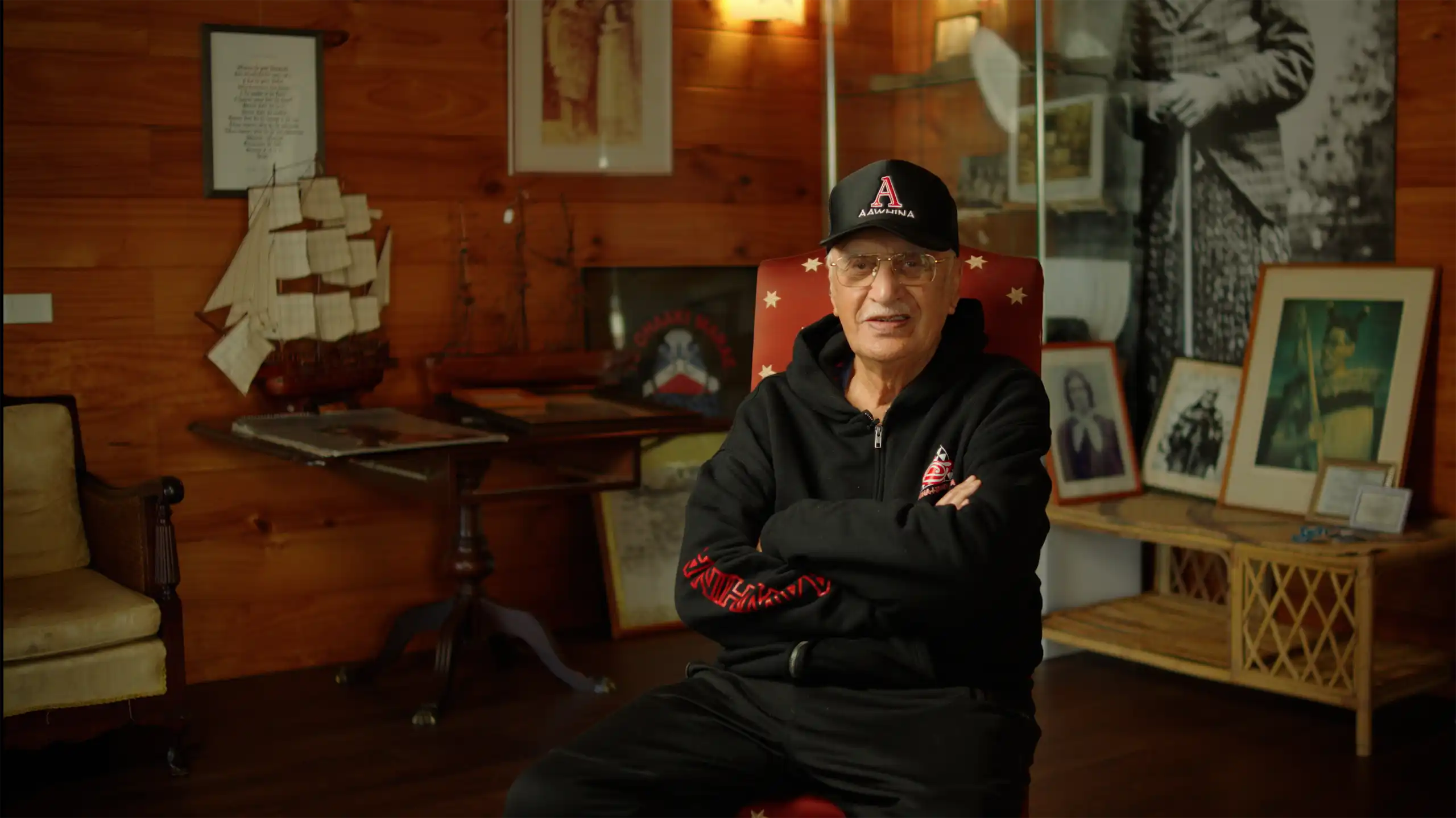Matua Timi Maipi speaking to camera